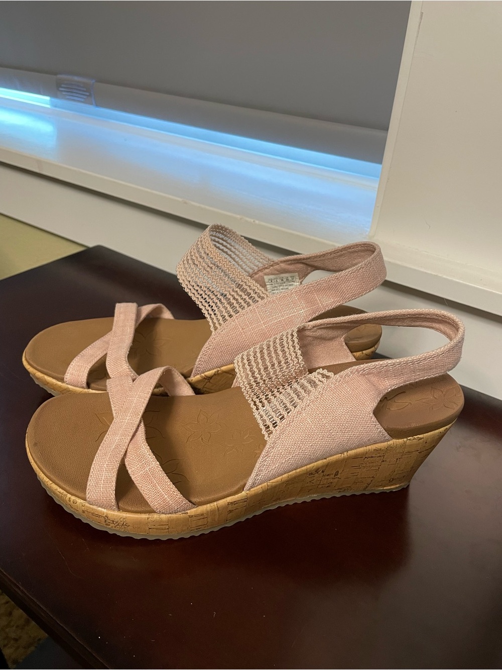 Skechers Light Pink Wedge Sandals